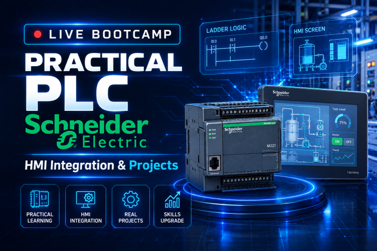 Live Mini Bootcamp Practical PLC Schneider HMI Integration & Projects