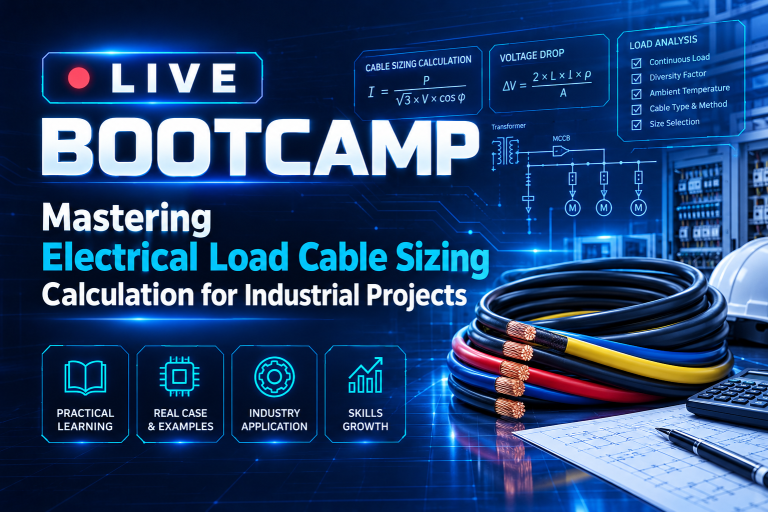 Live Mini Bootcamp Mastering Electrical Load Cable Sizing Calculation for Industrial Projects